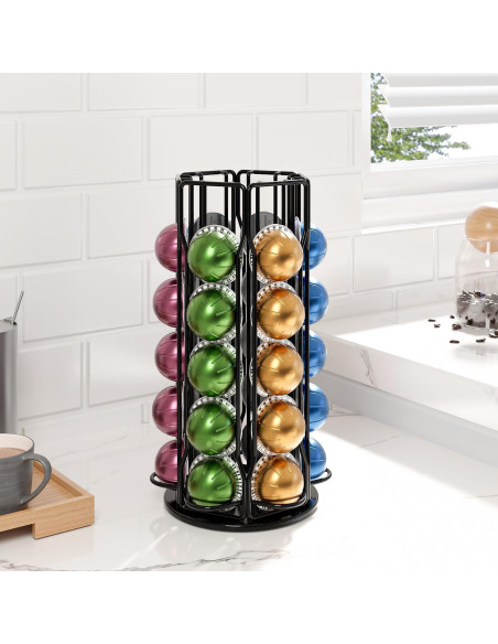 Soporte para Cápsulas de Café SEVENLINE Negro - Almacena 30 Nespresso Vertuo Soporte para Cápsulas de Café SEVENLINE Negro - Almacena 30 Nespresso Vertuo