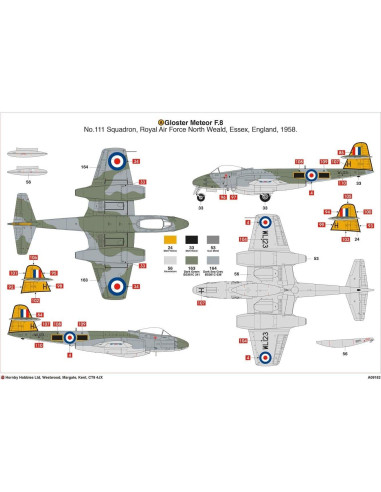 Kit de Modelo de Aviación Militar Airfix Gloster Meteor F8 1:48