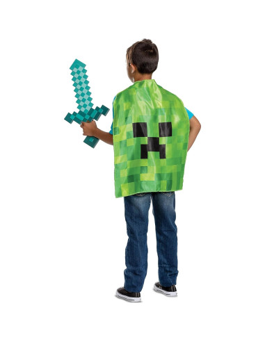 Conjunto disfraz Minecraft Disguise: Capa Creeper y Espada 51.4 cm