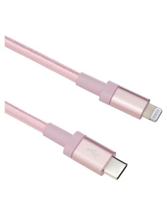 Cable USB-C a Lightning Amazon Basics 1.83m Trenzado Oro Rosa
