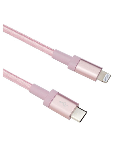 Cable USB-C a Lightning Amazon Basics 1.83m Trenzado Oro Rosa