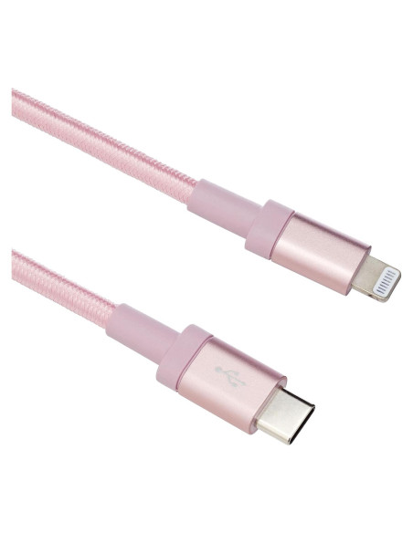 Cable USB-C a Lightning Amazon Basics 1.83m Trenzado Oro Rosa Cable USB-C a Lightning Amazon Basics 1.83m Trenzado Oro Rosa
