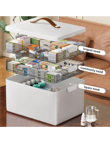 Organizador de Medicamentos CTIME 3 Niveles Blanco 34x22x25cm Organizador de Medicamentos CTIME 3 Niveles Blanco 34x22x25cm