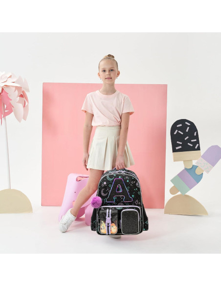 Mochila Escolar para Niñas Meetbelify con Caja de Almuerzo Mochila Escolar para Niñas Meetbelify con Caja de Almuerzo