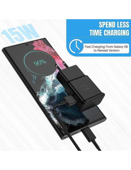 Cargador Rápido USB Tipo-C 15W Samsung Galaxy 3 Pack Cargador Rápido USB Tipo-C 15W Samsung Galaxy 3 Pack