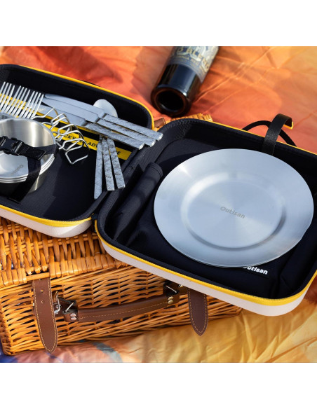 Kit de Comida para Camping OUTISAN - 15 Piezas, Blanco Kit de Comida para Camping OUTISAN - 15 Piezas, Blanco