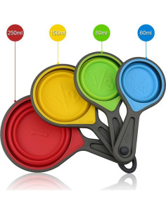 Juego de Tazas y Cucharas Medidoras Leepiya 8 Piezas Silicona 2