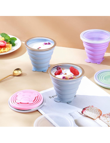 Taza de Viaje Plegable YAPROMO 270ml Silicona Aislante