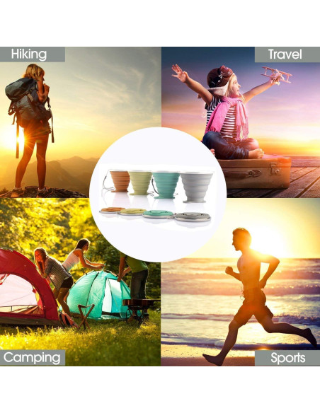 Taza de Viaje Plegable YAPROMO 270ml Silicona Aislante Taza de Viaje Plegable YAPROMO 270ml Silicona Aislante