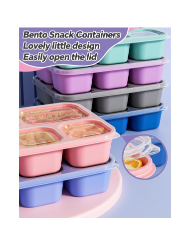 Juego de 6 Contenedores de Snack Bento Canfanni 5 Compartimentos