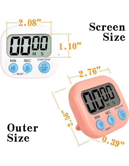 Temporizador Digital de Cocina Mitlker Blanco con Alarma Fuerte Temporizador Digital de Cocina Mitlker Blanco con Alarma Fuerte