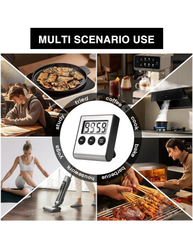 Temporizadores de Cocina Digitales AOUVES 2 Pack Acero Inoxidable