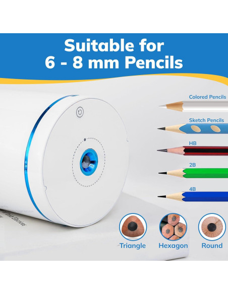 Sacapuntas Eléctrico Leep Sheep Automático 6-8mm Blanco/Azul Sacapuntas Eléctrico Leep Sheep Automático 6-8mm Blanco/Azul