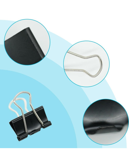 64 Clips de Carpeta Pequeños Ykimok 13mm Negro 64 Clips de Carpeta Pequeños Ykimok 13mm Negro