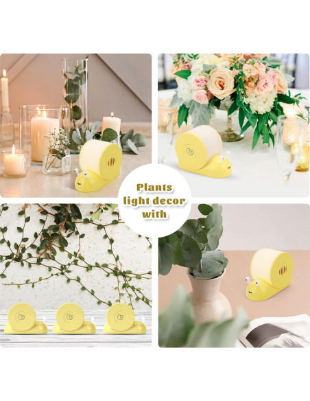 Lámpara de Mesa Caracol QANYI LED Recargable Amarillo Lámpara de Mesa Caracol QANYI LED Recargable Amarillo