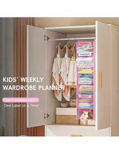 Organizador de Closet Colgante VERONLY 6 Estantes Rosa