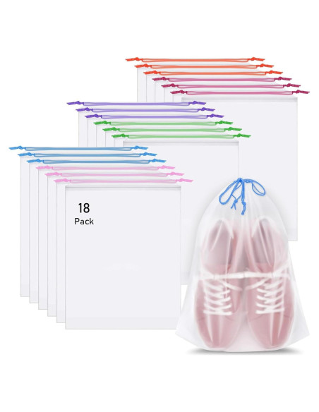 Paquete de 18 bolsas para zapatos de viaje impermeables 39.9x29.9cm Paquete de 18 bolsas para zapatos de viaje impermeables 39.9x29.9cm