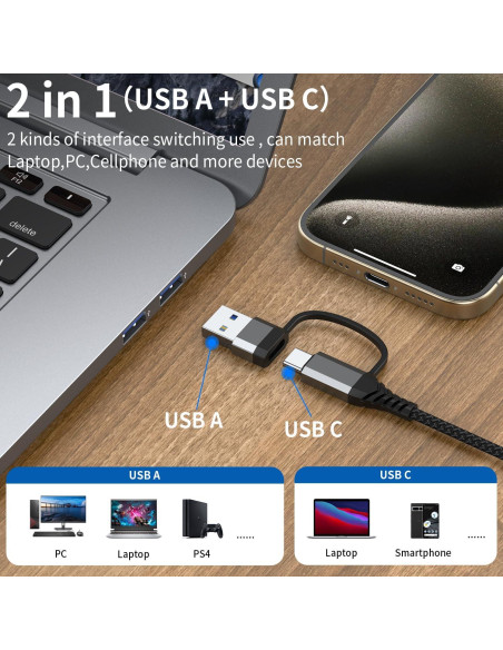 Hub USB C a USB 3.0 QianLink 4 Puertos Alta Velocidad Hub USB C a USB 3.0 QianLink 4 Puertos Alta Velocidad