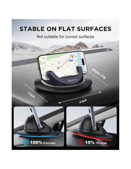 Soporte para Teléfono Móvil Beeasy para Coche Antideslizante 360 Soporte para Teléfono Móvil Beeasy para Coche Antideslizante 360