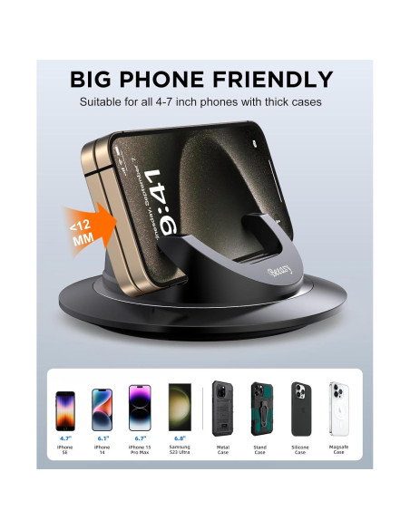 Soporte para Teléfono Móvil Beeasy para Coche Antideslizante 360 Soporte para Teléfono Móvil Beeasy para Coche Antideslizante 360