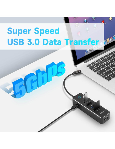 RSHTECH Hub USB-C 7 en 1 con HDMI 4K, 3 USB 3.0, 100W