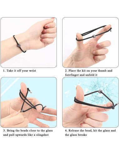Rompeventanas de Coche en Pulsera Wevdn - Negro, Escape Rápido