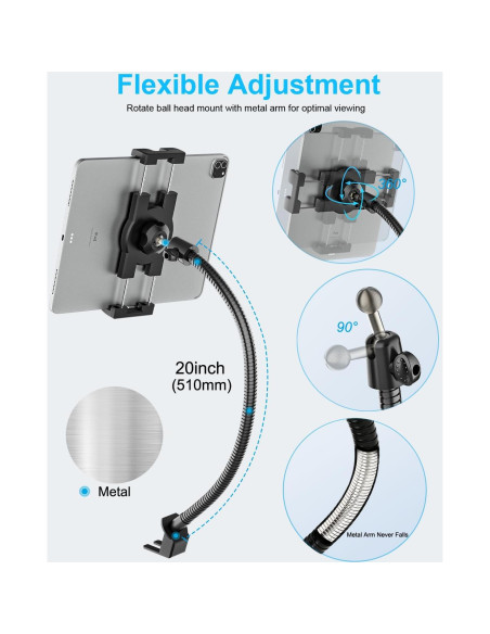 Soporte para Tableta de Auto Woleyi Ajustable 66 cm Soporte para Tableta de Auto Woleyi Ajustable 66 cm