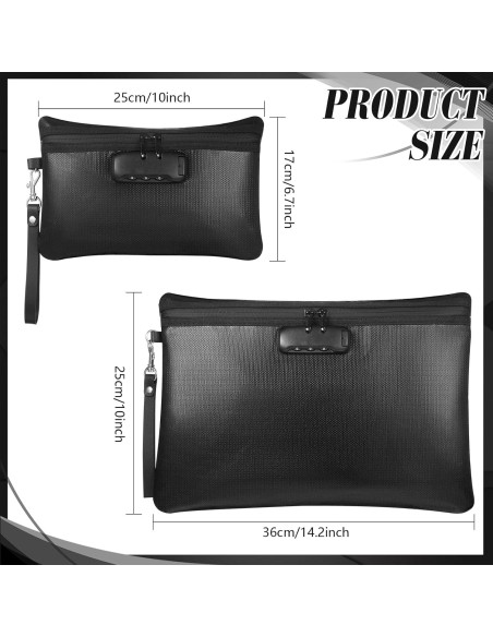 Bolsa de Documentos Nezyo a Prueba de Fuego 2 Pcs 35.5x25.4cm Bolsa de Documentos Nezyo a Prueba de Fuego 2 Pcs 35.5x25.4cm