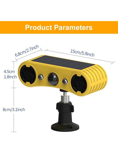 Alarma Solar de Movimiento WONFAST con Luz Estroboscópica LED 2Pack Alarma Solar de Movimiento WONFAST con Luz Estroboscópica LED 2Pack