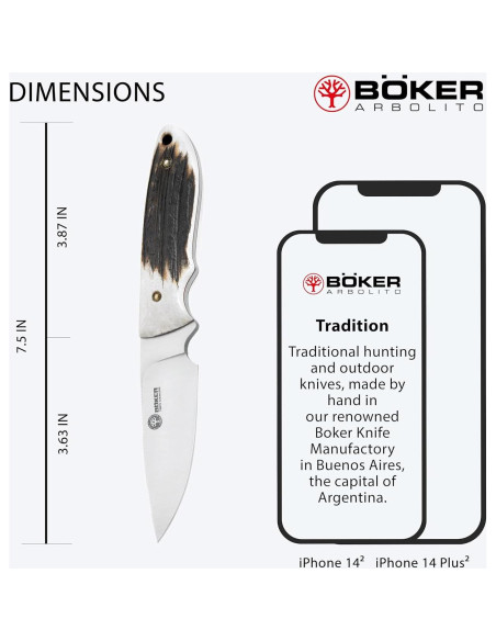 Cuchillo BOKER Pine Creek de Caza con Hoja de Acero T6MoV Cuchillo BOKER Pine Creek de Caza con Hoja de Acero T6MoV