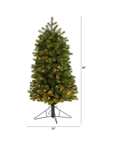 Árbol de Navidad Artificial Casi Natural 4 pies con 150 Luces LED