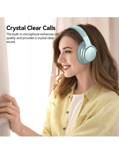 Auriculares Inalámbricos AUSDOM E7 Verde Menta ANC 50h
