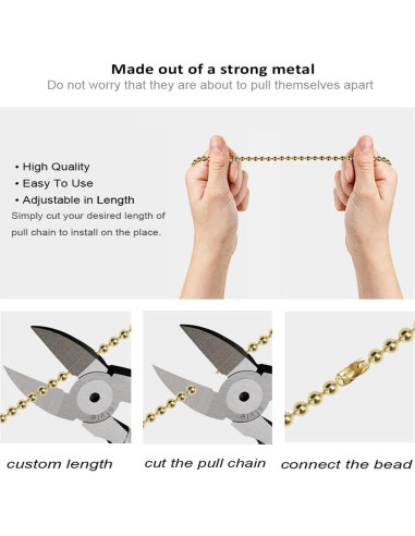 Cadena de Tirar para Ventilador de Techo Aoprofree 34.5 cm Cobre 2 PCS