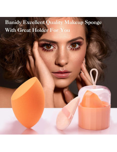 Juego de Esponjas de Maquillaje Banidy con Soporte Naranja 2