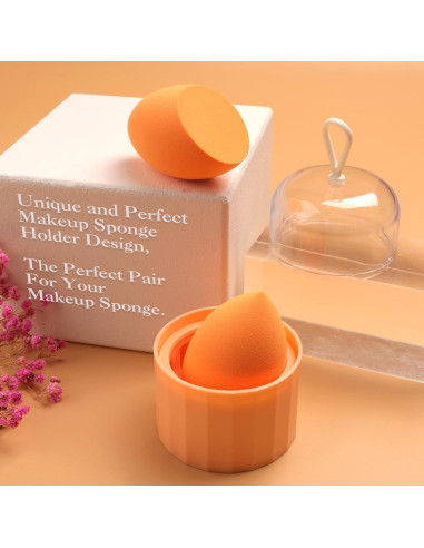 Juego de Esponjas de Maquillaje Banidy con Soporte Naranja
