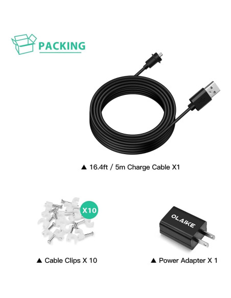 Cable de Poder OLAIKE 5m para Cámara Blink Outdoor 3ra Gen Cable de Poder OLAIKE 5m para Cámara Blink Outdoor 3ra Gen