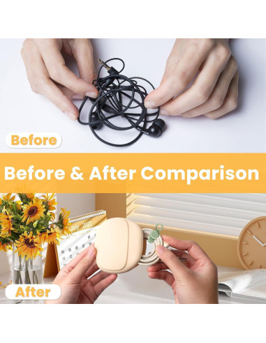 6 PCS Estuche de Silicona para Auriculares y Organizadores de Cable