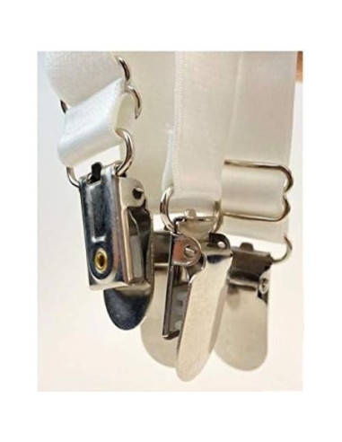 4 Clips Ajustables de Medias Doble Cara Metal ASTRAQLE Blanco