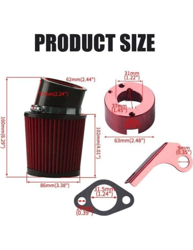 Adaptador de Filtro de Aire MRELC para Motores Predator y Honda