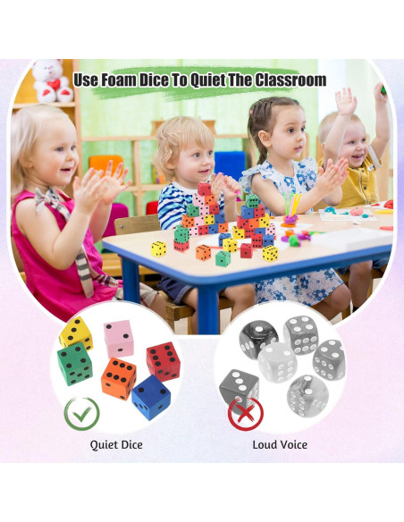 Dados de Espuma Jenaai 100 Pcs Multicolor 2 cm para Aula Dados de Espuma Jenaai 100 Pcs Multicolor 2 cm para Aula