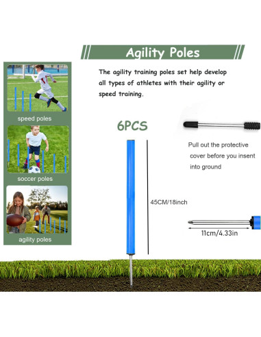 Kit de Entrenamiento de Agilidad TGLITC - Escalera 6m + 6 Postes
