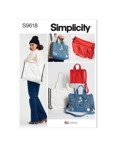 Kit de Patrón de Costura Bolsa Tote Simplicity S9618 Talla Única