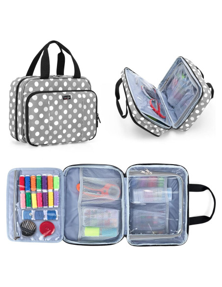 Organizador de Costura Luxja Grande Plegable con 3 Secciones Organizador de Costura Luxja Grande Plegable con 3 Secciones
