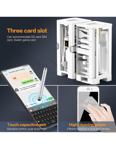 Kit de limpieza 34 en 1 Sunoyar para iPhone y laptop blanco