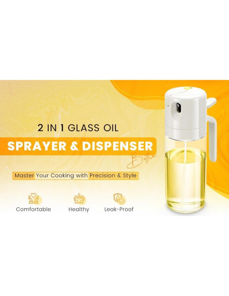Botella dispensadora de aceite Palimeras 550ml vidrio 2 en 1 Botella dispensadora de aceite Palimeras 550ml vidrio 2 en 1