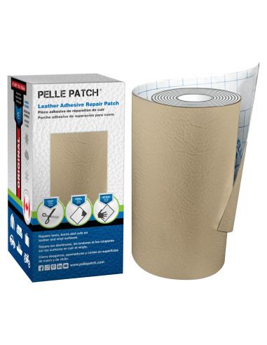 Pelle Patch Parche Reparación Cuero Vinilo 10x152 cm Beige