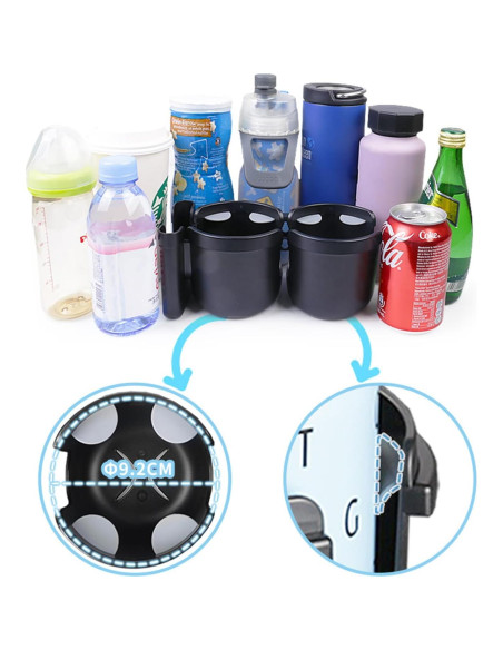 Soporte para Tazas de Cochecito WedFeir 3 en 1 con Teléfono Soporte para Tazas de Cochecito WedFeir 3 en 1 con Teléfono