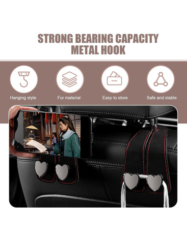Ganchos para Reposacabezas de Coche Merdege 2 Pcs Negro