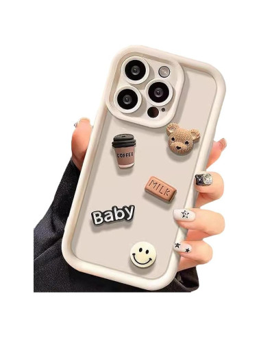 Funda protectora 3D para iPhone 14 Pro Max Zkacase Blanco