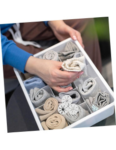 Organizador de Calcetines TOYANDONA 28 Piezas Plástico Blanco 2